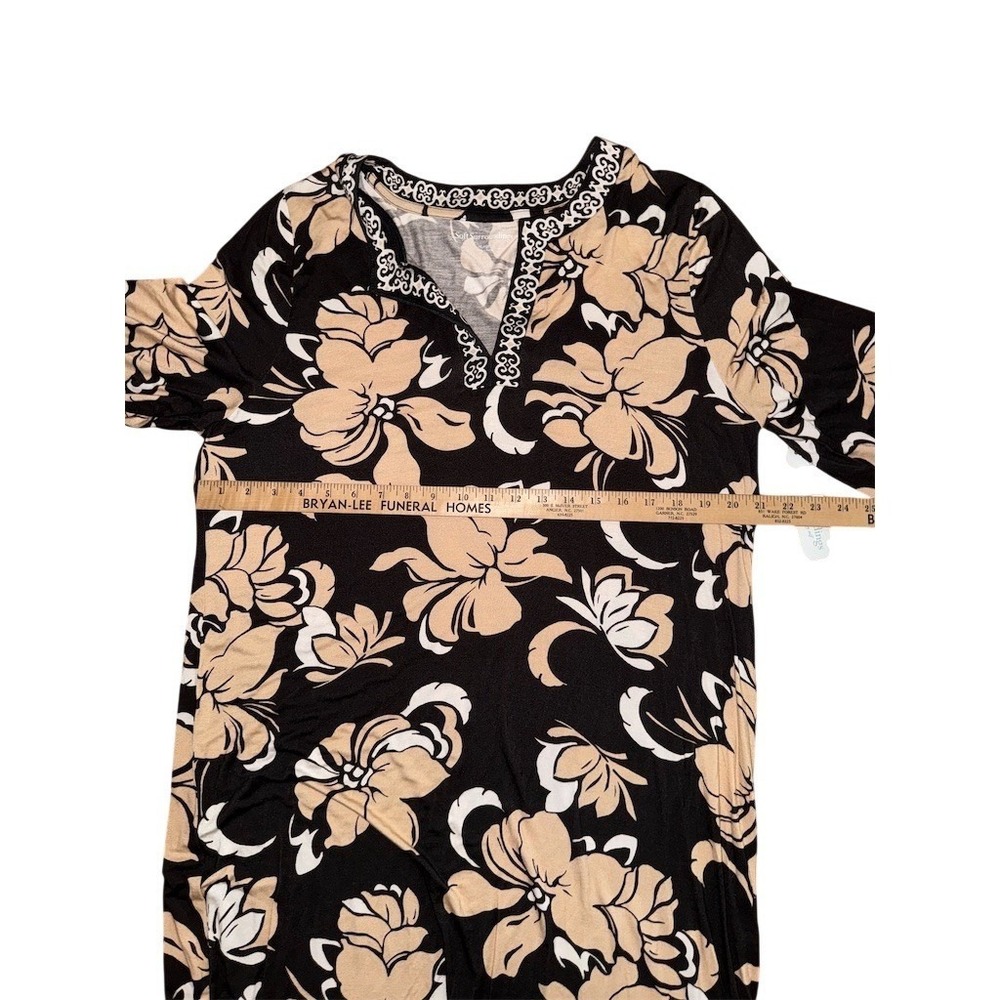 Soft Surroundings Sedona Maxi Dress Womens XL Black Tan Ivory Floral old money - Picture 7 of 7